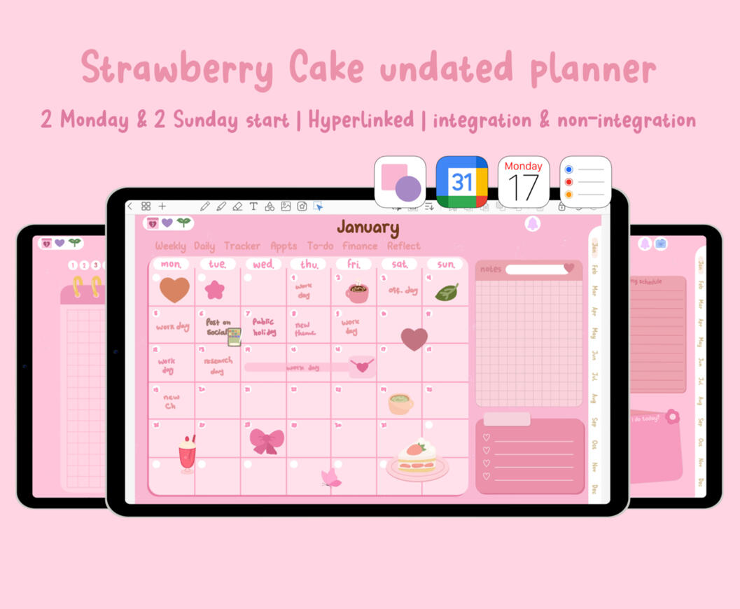 Pink Bunny Winter Wonderland Icon Set ☃️❄️