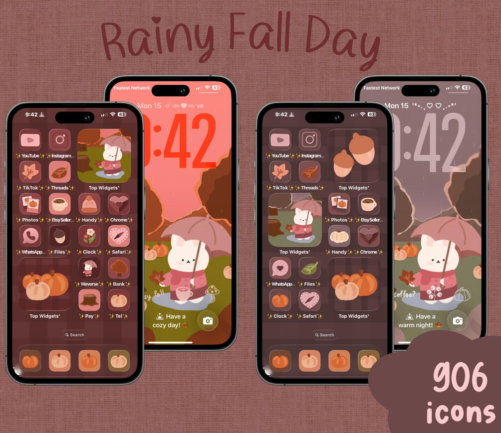 Pink Bunny Winter Wonderland Icon Set ☃️❄️